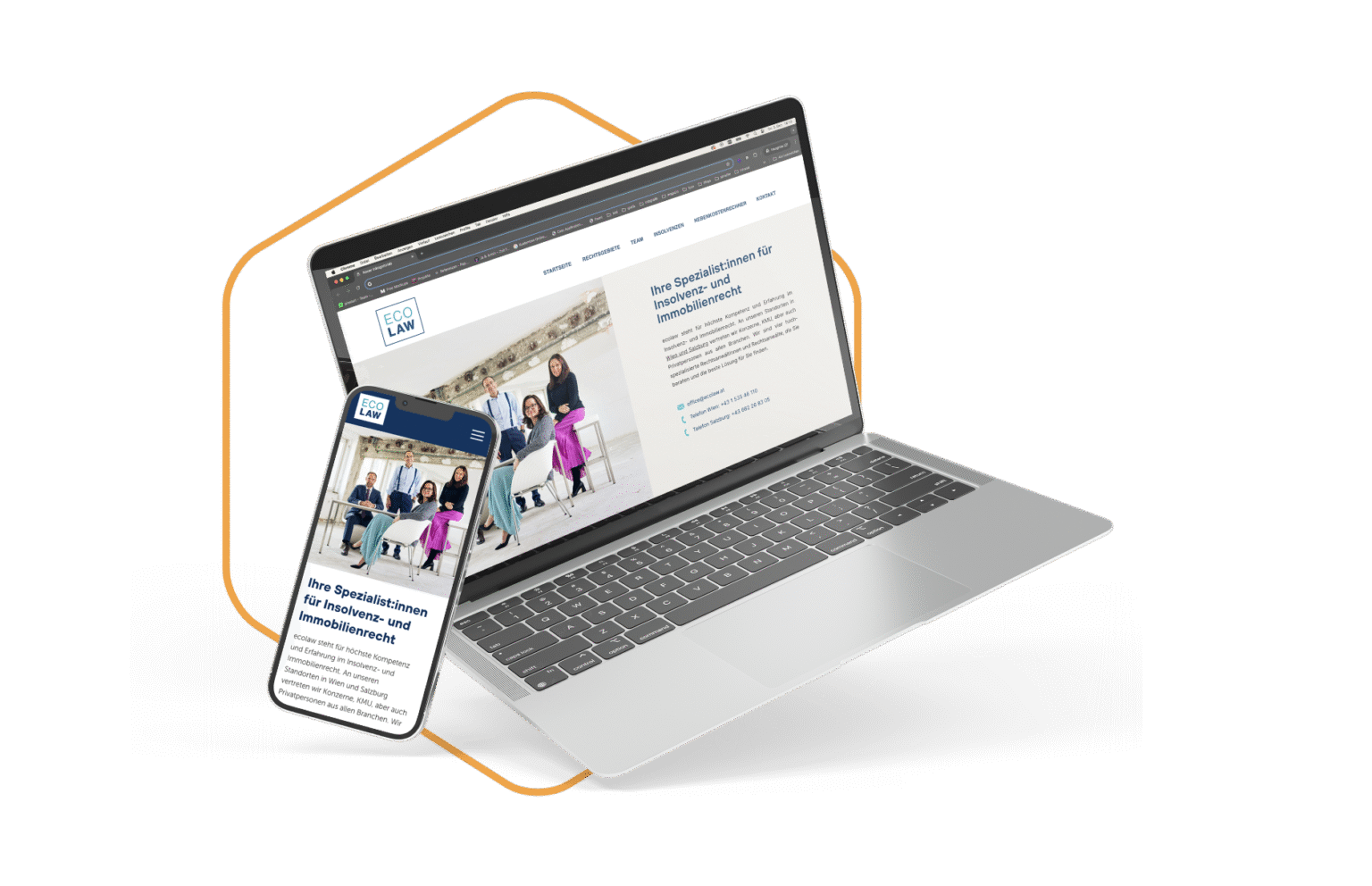 Laptop mit Website Mockup - Referenz tech4legal