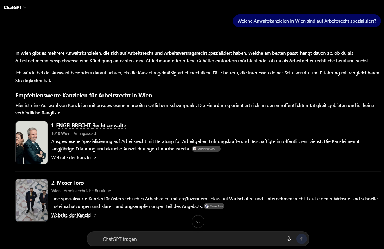 ChatGPT Screenshot Sucheingabe