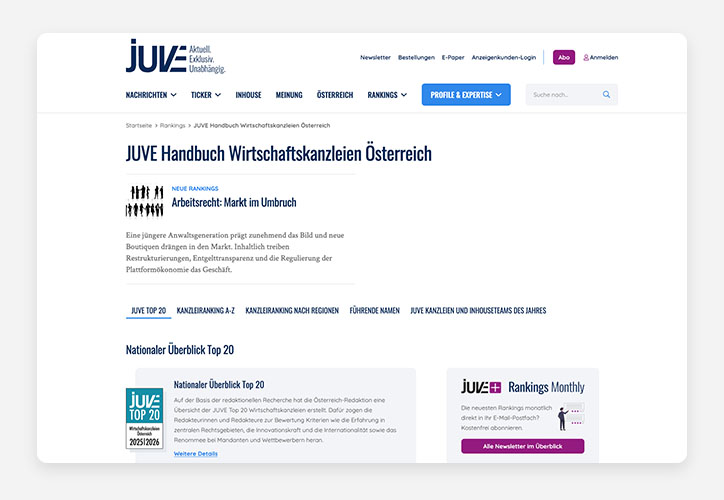 JUVE Handbuch Wirtschaftskanzleien Österreich